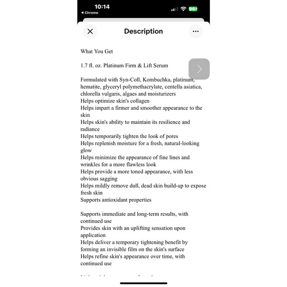 Prai Platinum Firm & Lift Serum MSRP $55, 1.7 fl oz. - Picture 2 of 2